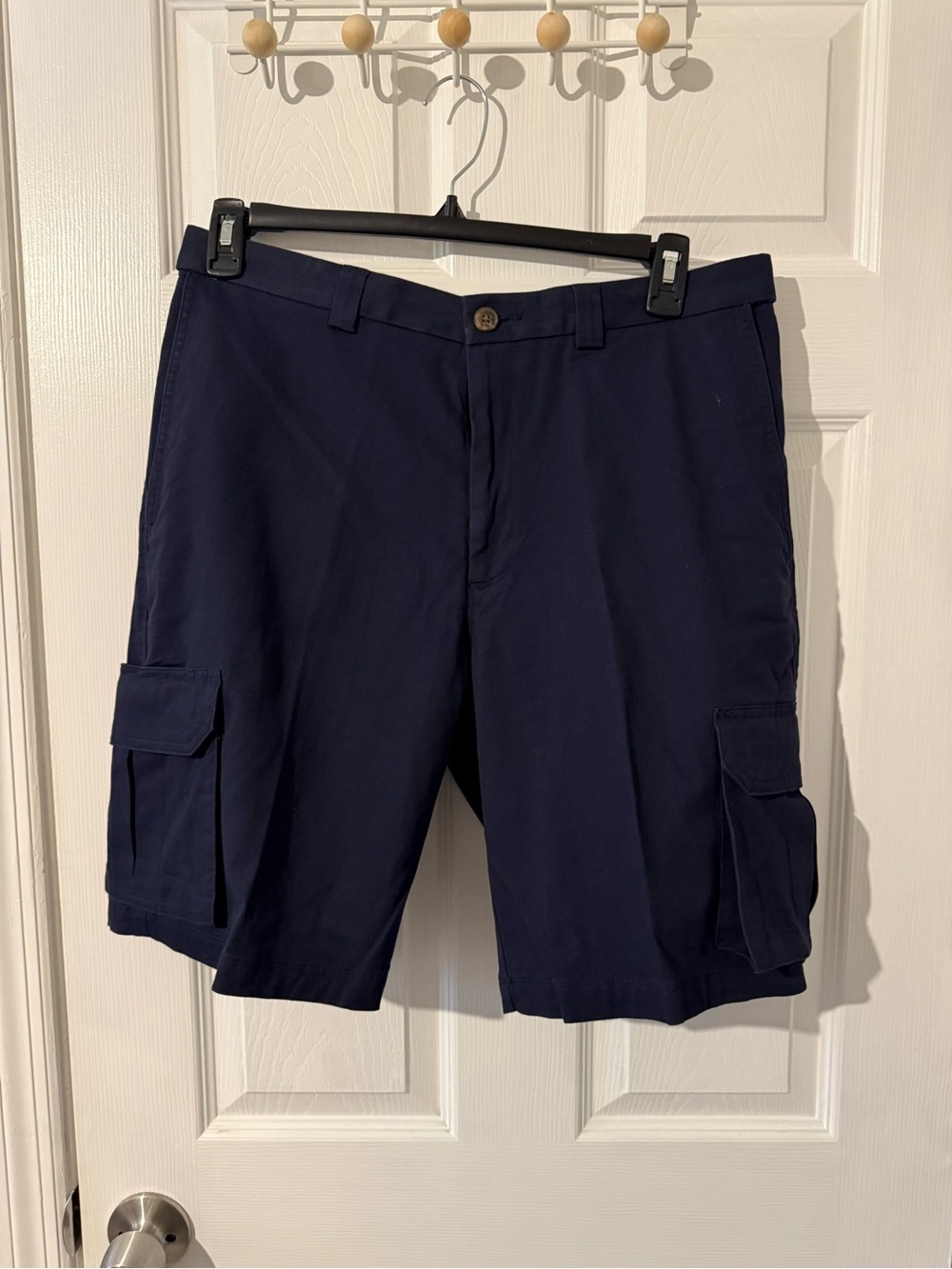 Haggar Comfort Cargo Shorts Men 34W Expandable Waistband Blue Stretch Short NWT